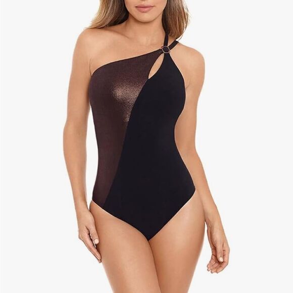 Amoressa by Miraclesuit Lunar Eclipse Horizon One Shoulder Swimsuit - Picture 1 of 11